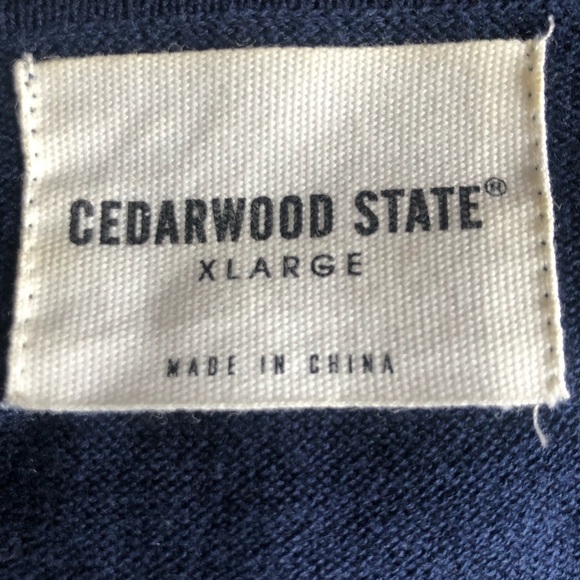 Navy Cotton Button-Up Striped Cardigan XL - Picture 6 of 8